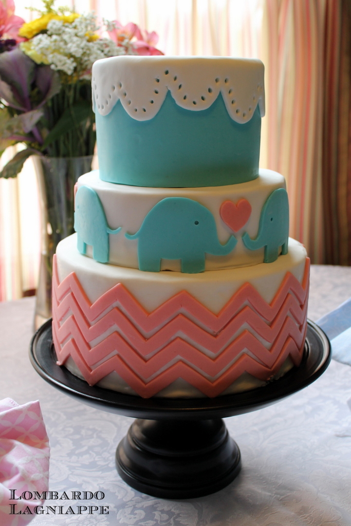 Elepant baby shower birthday cake toronto gta envy cake
